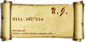 Uitz Júlia névjegykártya