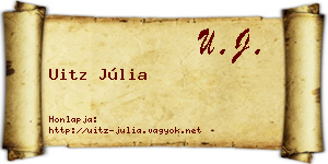 Uitz Júlia névjegykártya